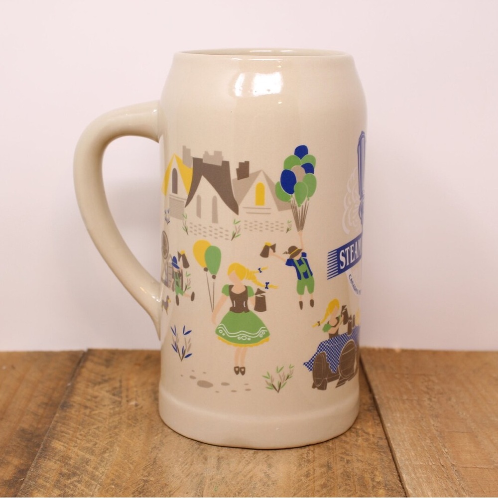 Vintage steam whistle breweries large 1L stoneware stein/ tankard